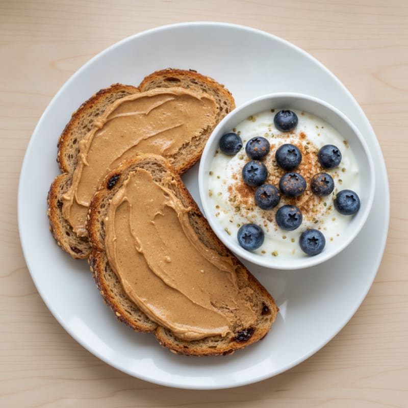 Cinnamon Raisin Toast with Nut Butter & Greek Yogurt