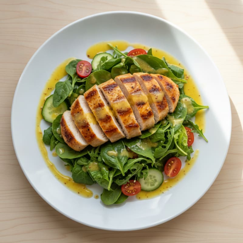 Grilled Chicken Breast with Mixed Greens and Lemon Vinaigrette