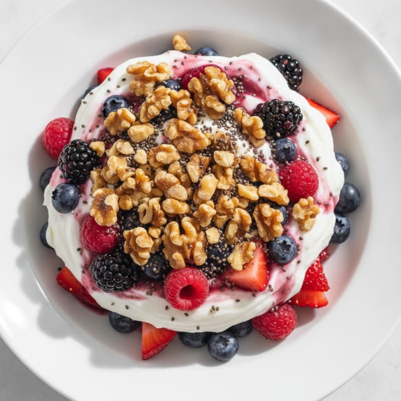 Greek Yogurt Protein Parfait with Mixed Berries