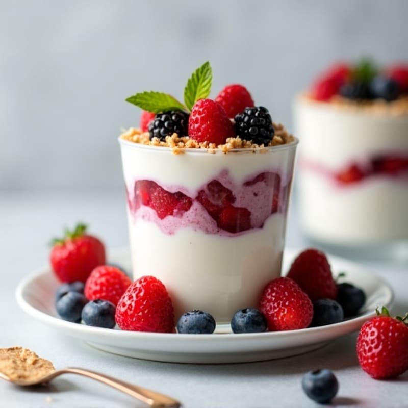 Greek Yogurt Protein Parfait with Mixed Berries
