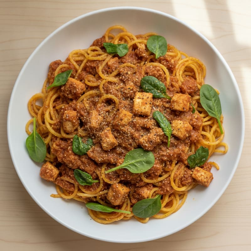 Roasted Spaghetti Squash with Tofu Marinara