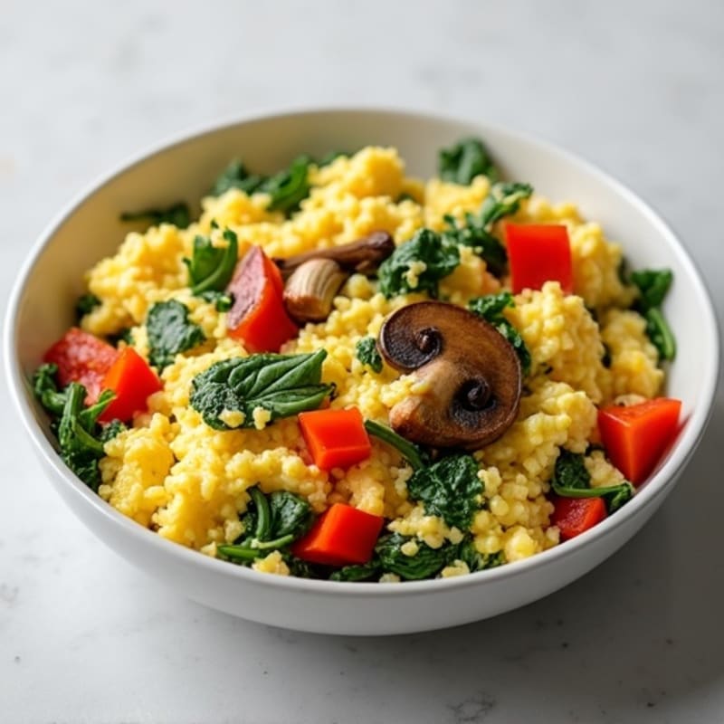Fluffy Protein-Rich Egg and Vegetable Scramble