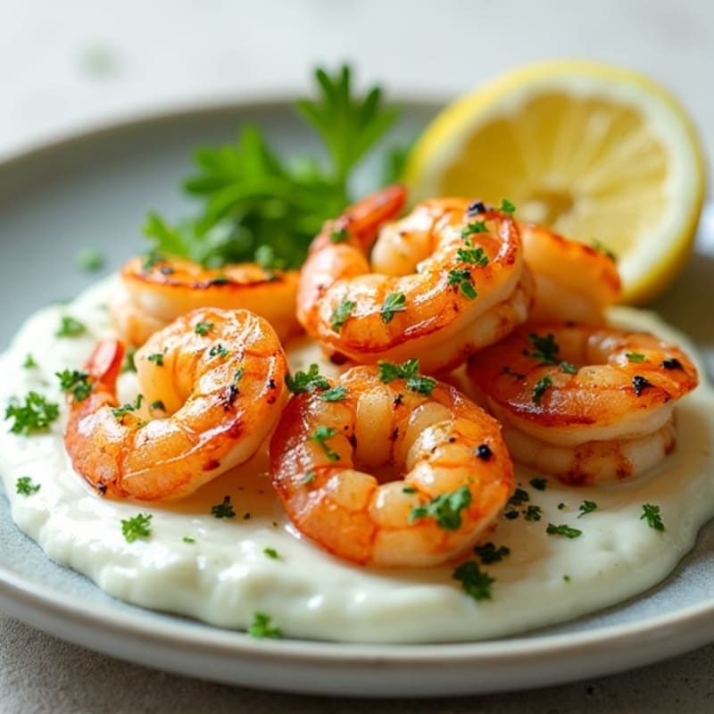 Citrus-Garlic Grilled Shrimp with Fresh Herb Sauce