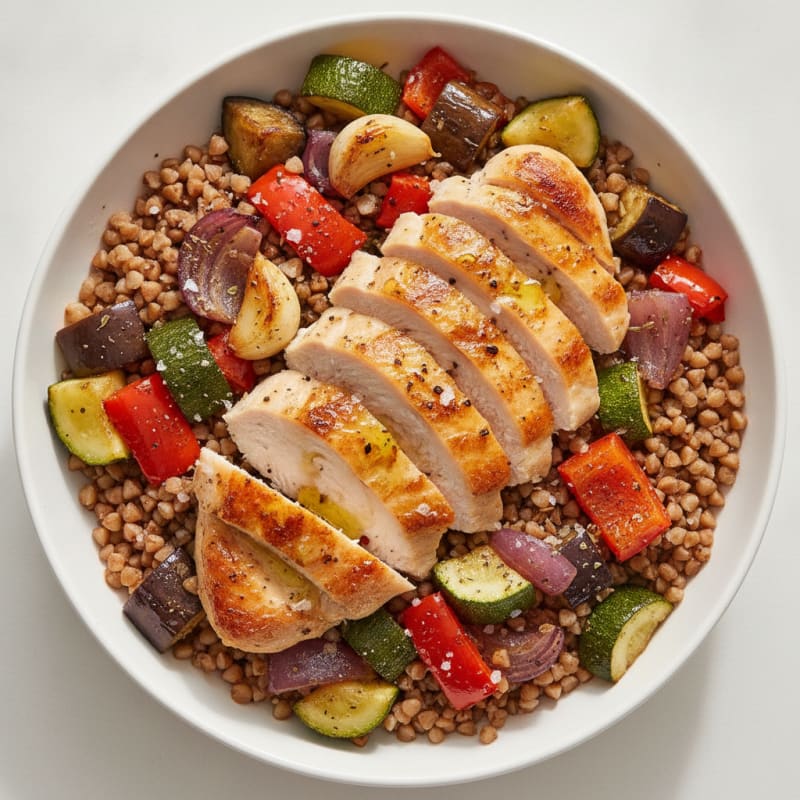 Roasted Chicken and Vegetable Buckwheat Bowl
