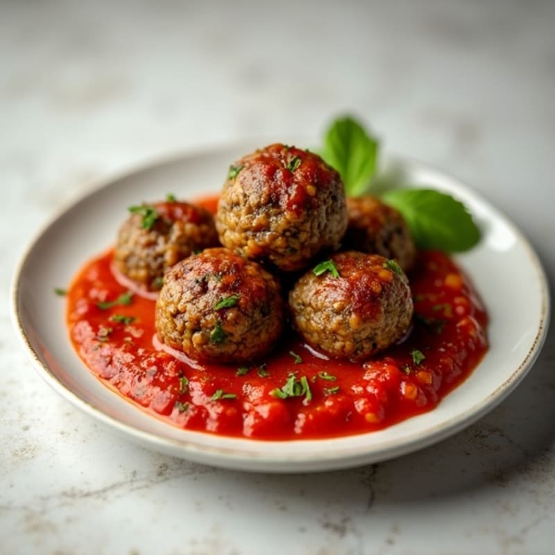 Hearty Lentil-Mushroom Meatballs with Marinara