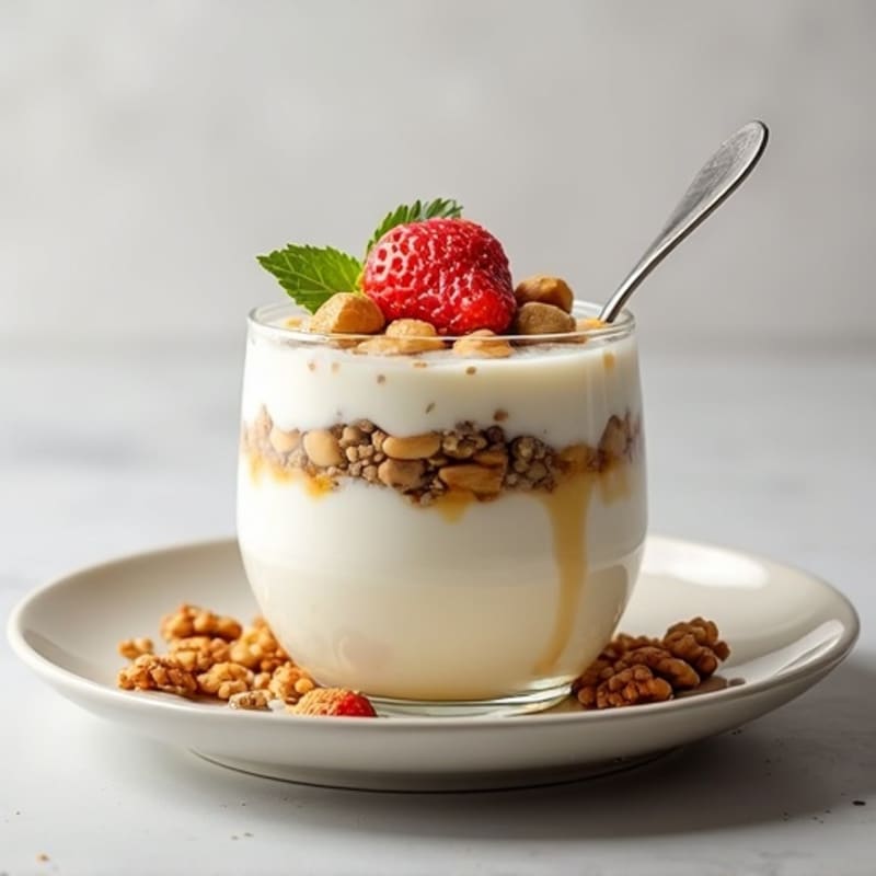 Greek Yogurt Protein Parfait with Mixed Nuts and Hemp Seeds