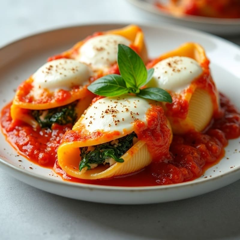 Healthy Spinach and Ricotta Stuffed Shells