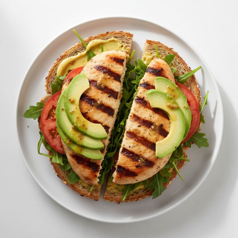 Grilled Chicken and Avocado Sandwich with Tomato
