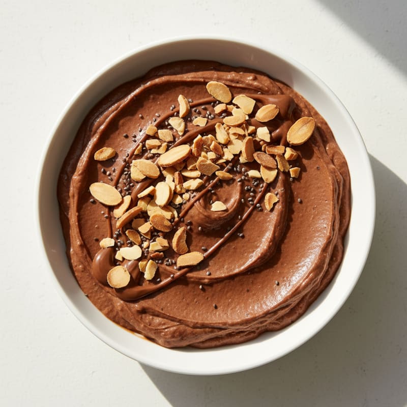 Silky Chocolate Protein Pudding with Almonds