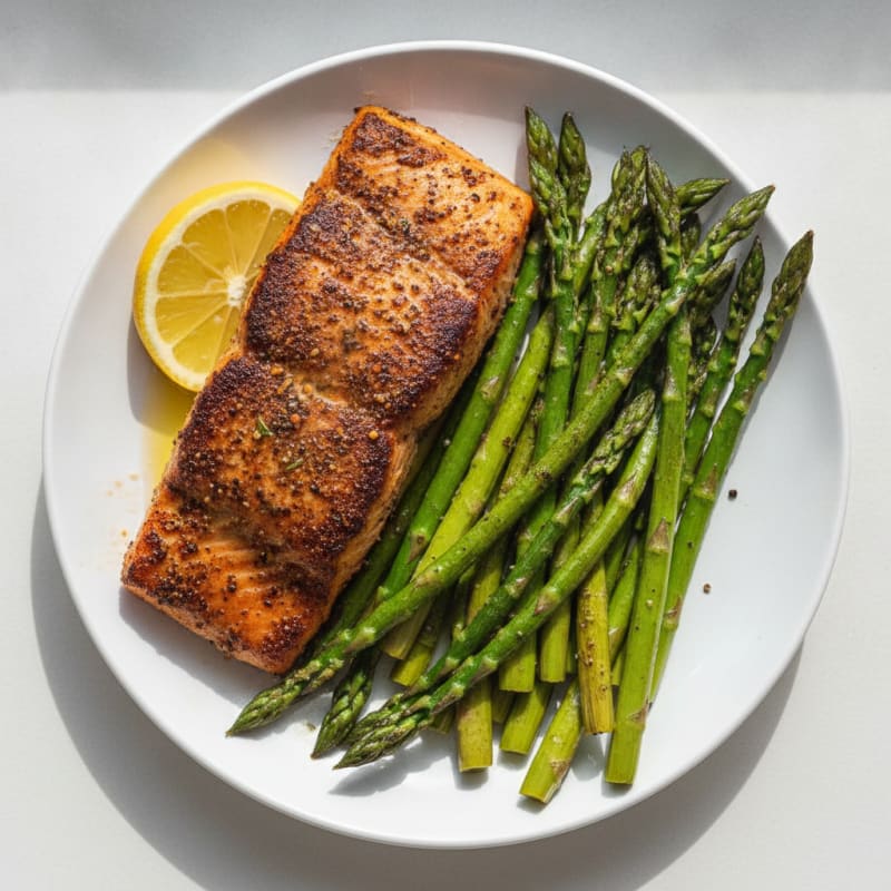 Blackened Cajun Salmon with Roasted Asparagus