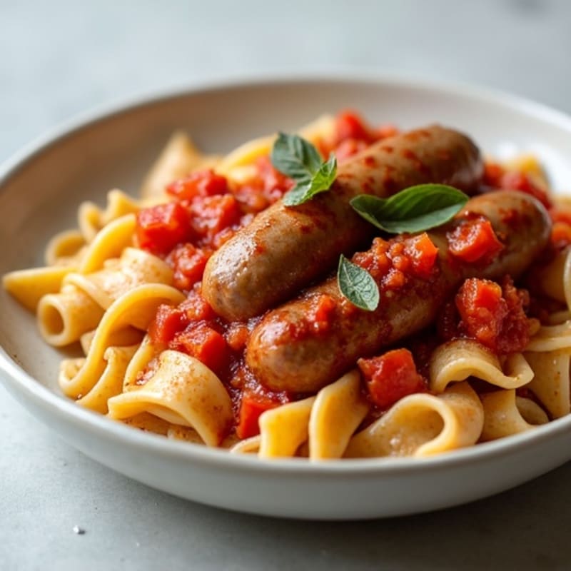 Hearty Lean Sausage Ragu with Whole Wheat Pasta