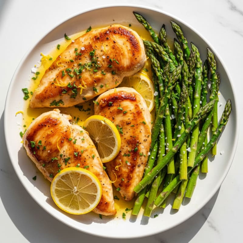 Zesty Lemon Herb Chicken with Roasted Asparagus