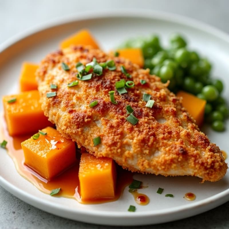 Crispy Sweet-Sour Chicken with Roasted Butternut Squash