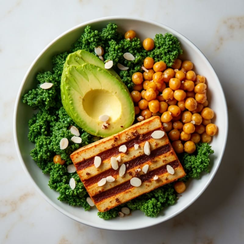 Crunchy Avocado Kale Bowl with Citrus Vinaigrette