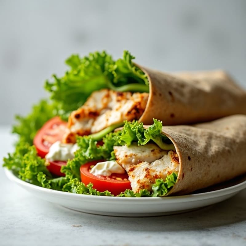 Grilled Chicken Caesar Wraps with Creamy Greek Yogurt Dressing