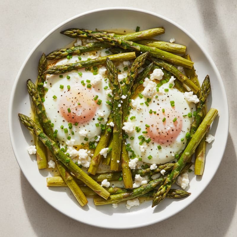 Baked Eggs with Roasted Asparagus