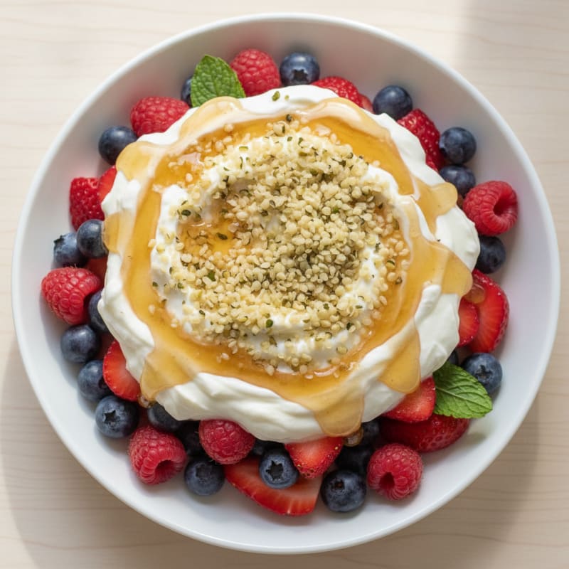 Greek Yogurt Protein Parfait with Mixed Berries