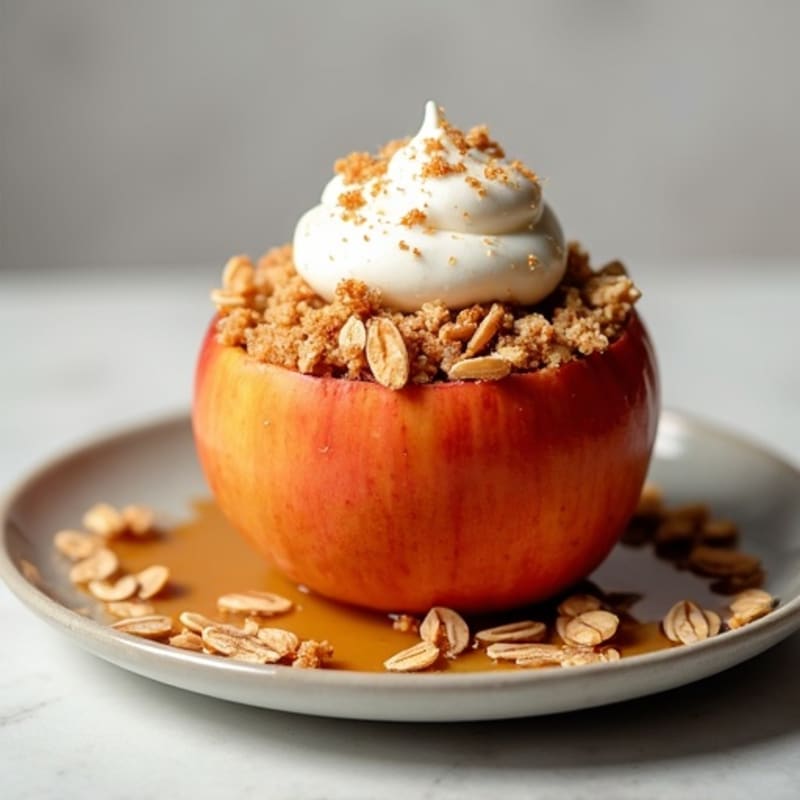 Baked Spiced Apple Crumble with Crunchy Oat Topping