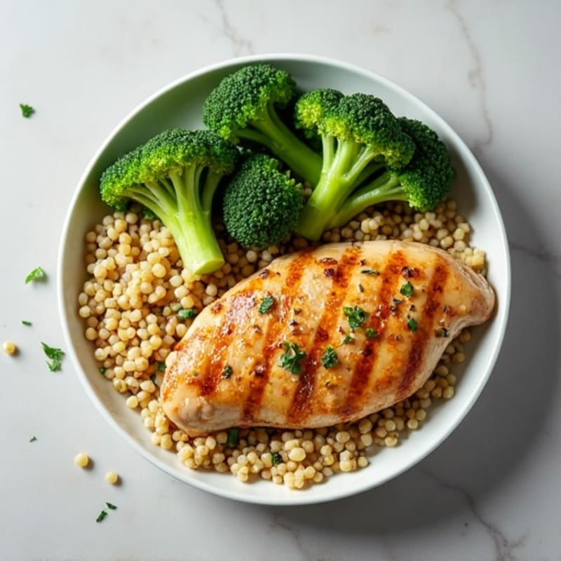 Grilled Chicken Breast with Quinoa and Broccoli