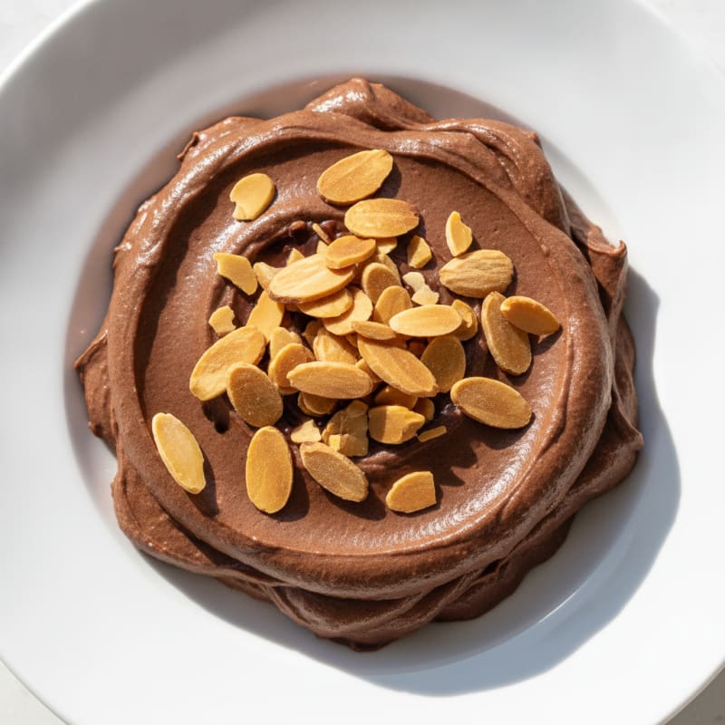 Silky Chocolate Protein Pudding with Almonds