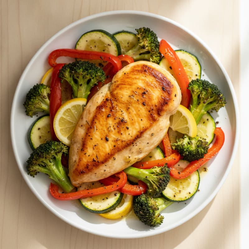 Pan-Seared Chicken with Roasted Vegetables