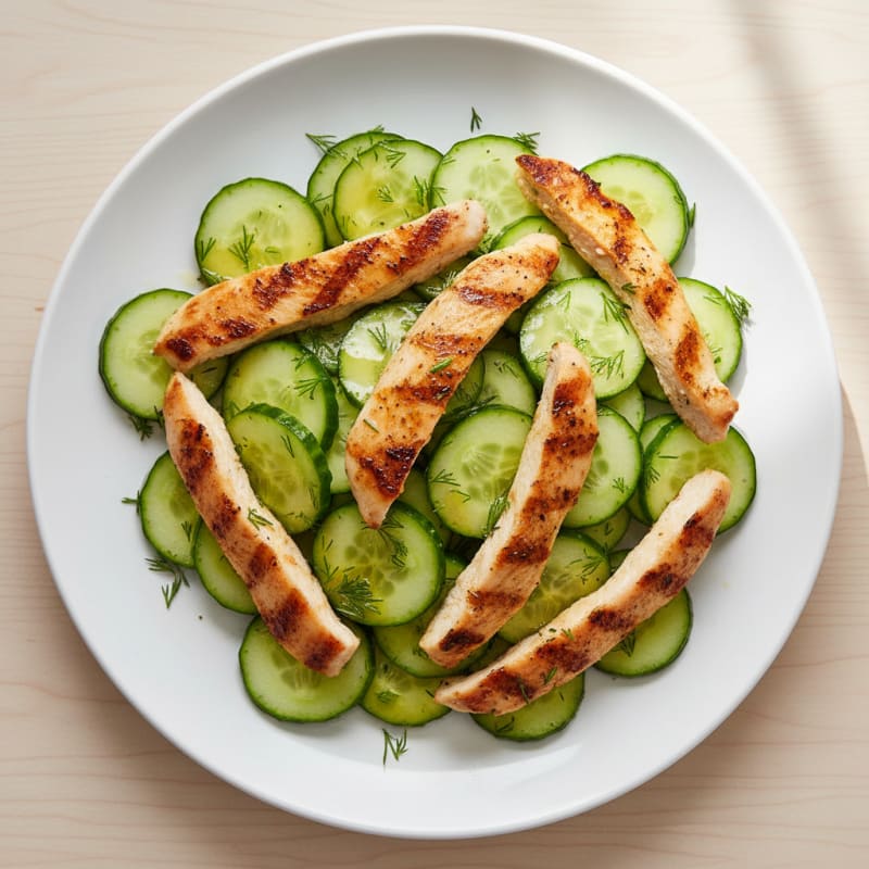 Grilled Chicken and Cucumber Salad with Lemon Vinaigrette