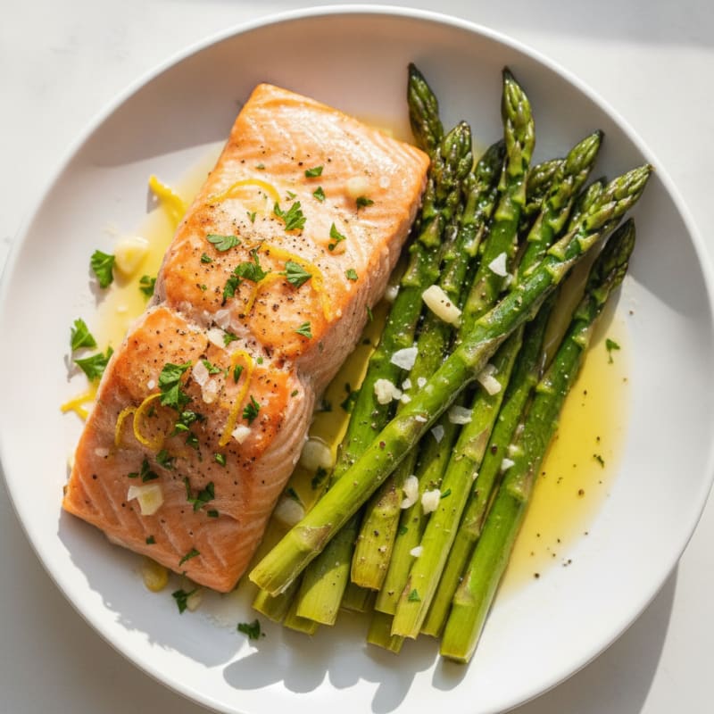 Baked Lemon Herb Salmon with Asparagus