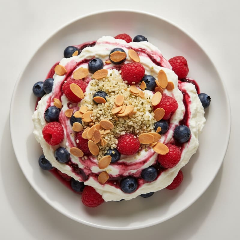 Silky Greek Yogurt Protein Parfait with Mixed Berries