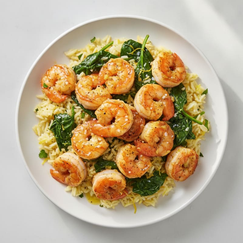 Garlic Butter Prawns with Lemon Rice