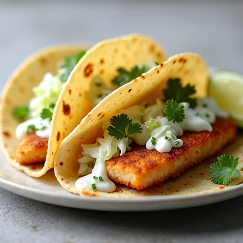 Crispy Baked Fish Tacos with Fresh Cabbage Slaw
