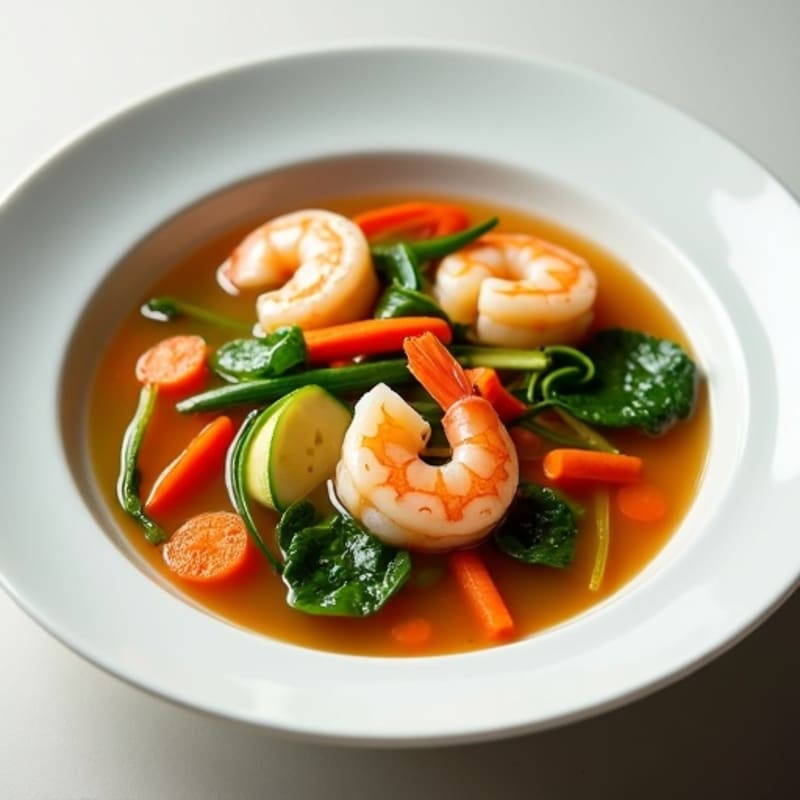Savory Shrimp and Fresh Vegetable Broth