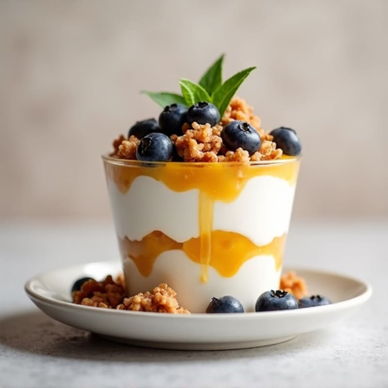 Crunchy Greek Yogurt Parfait with Honey-Almond Clusters