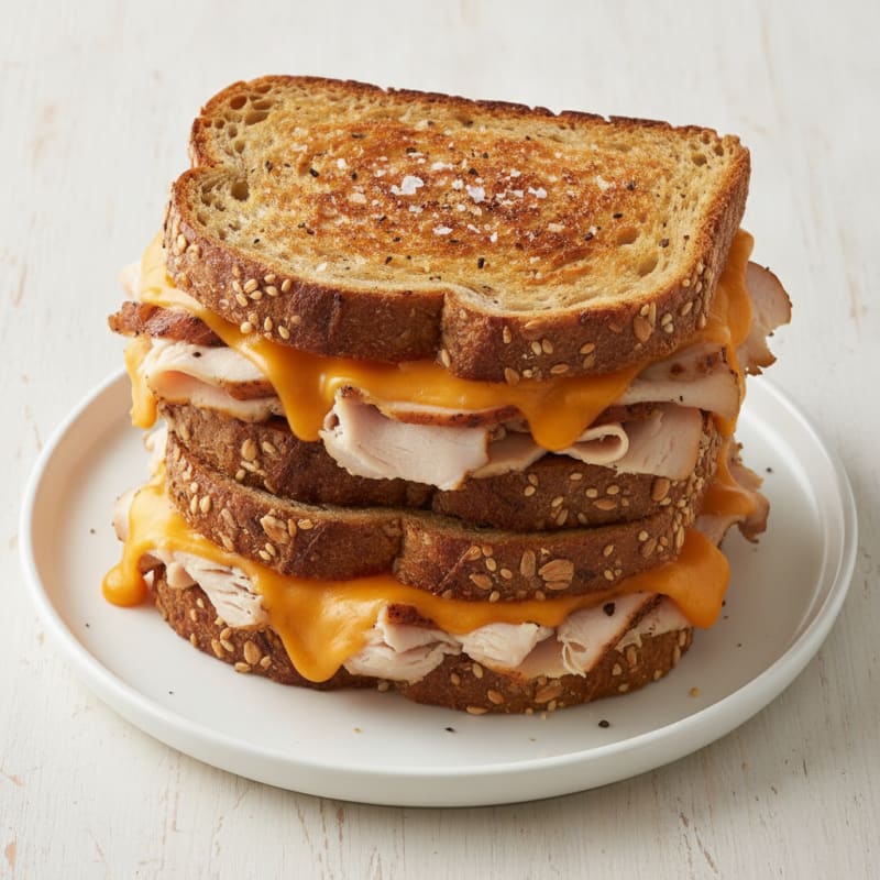 Triple-Decker Grilled Cheese Sandwich