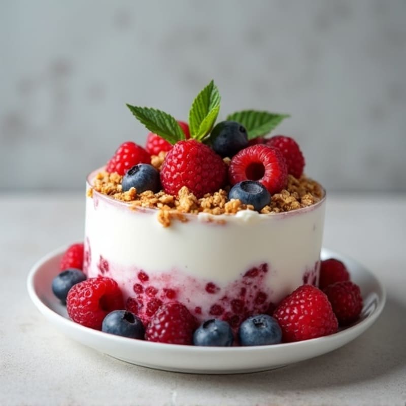 Greek Yogurt Protein Parfait with Mixed Berries