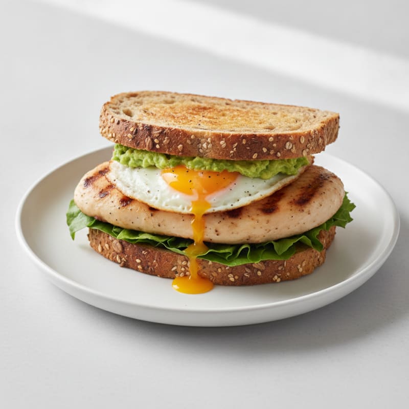 Grilled Chicken & Egg Sandwich with Avocado
