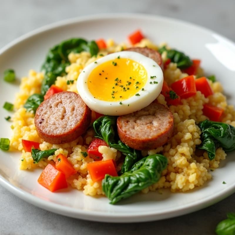 Savory Turkey Sausage and Veggie Egg Scramble