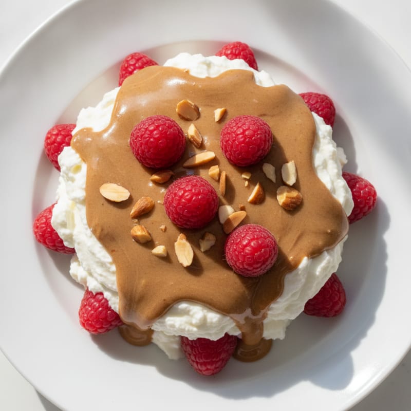 Greek Yogurt Protein Parfait with Almond Butter and Berries