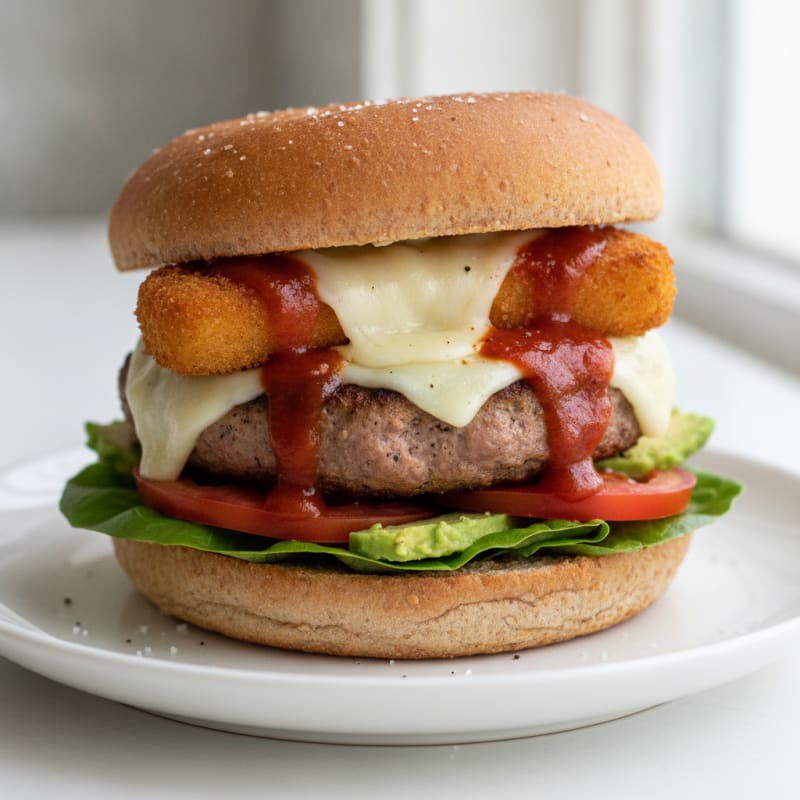 Mozzarella Stick Burger with Marinara