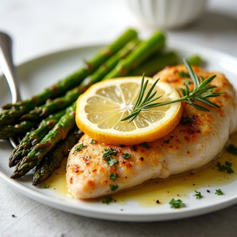 Lemon-Herb Roasted Chicken with Roasted Asparagus