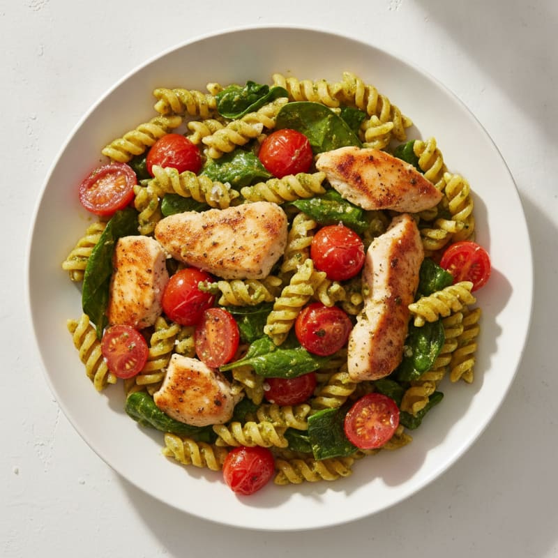 Pesto Chicken and Tomato Pasta