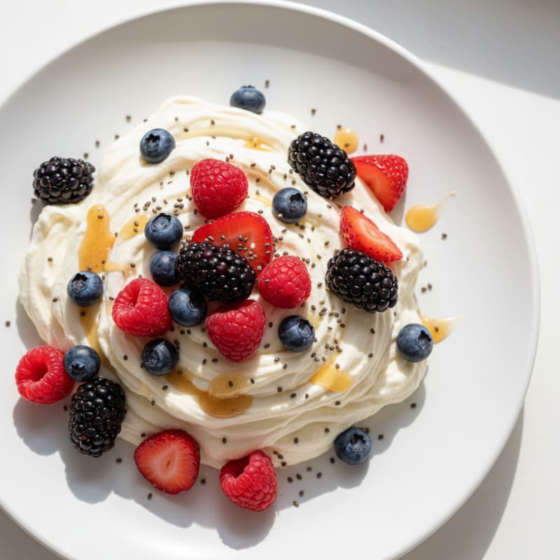 Silky Greek Yogurt Protein Mousse with Mixed Berries
