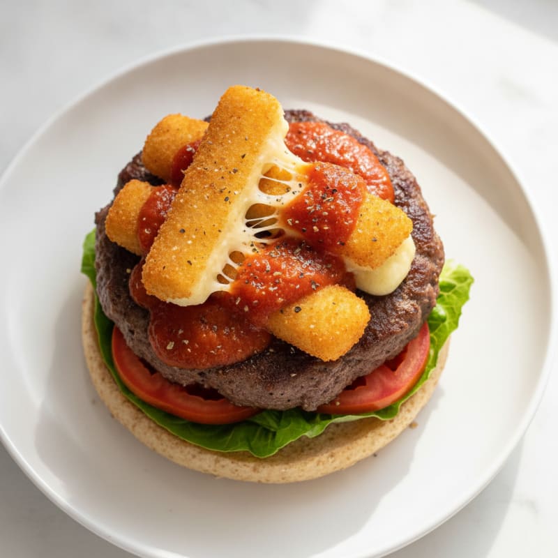 Mozzarella Stick Beef Burger