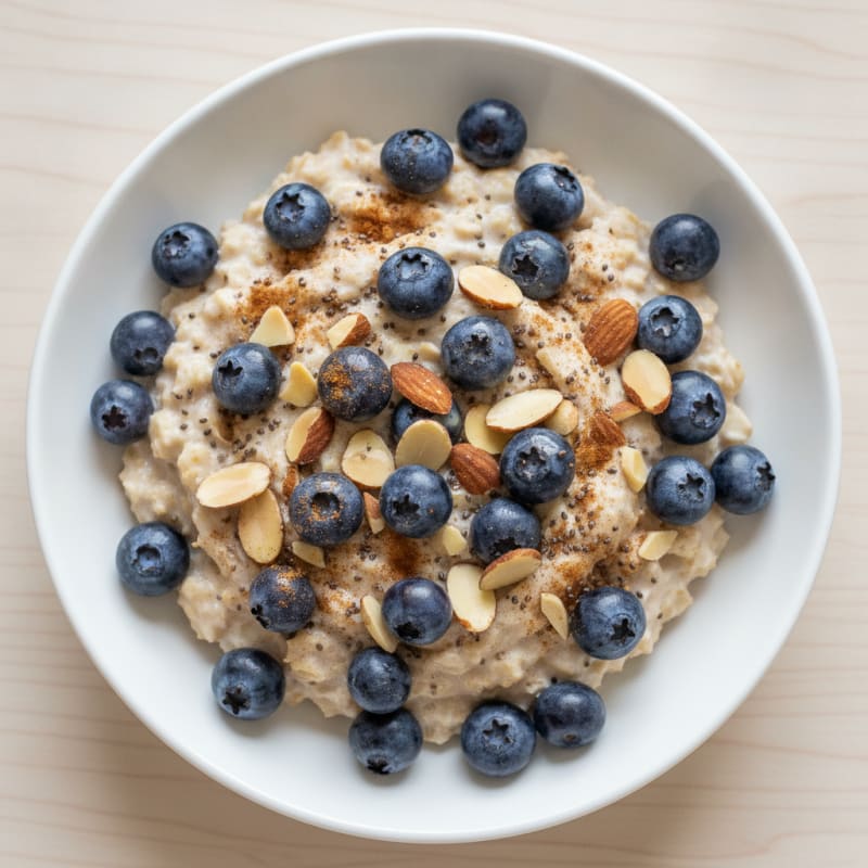 Blueberry Almond Protein Overnight Oats