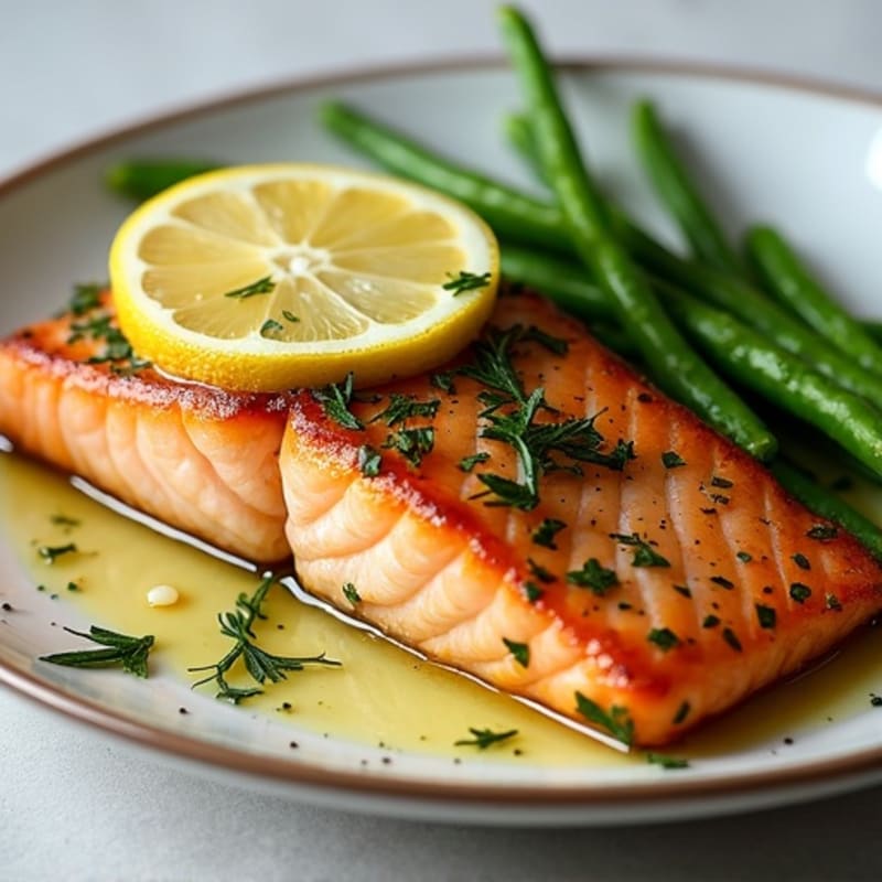 Herb-Crusted Pan Seared Salmon with Lemon