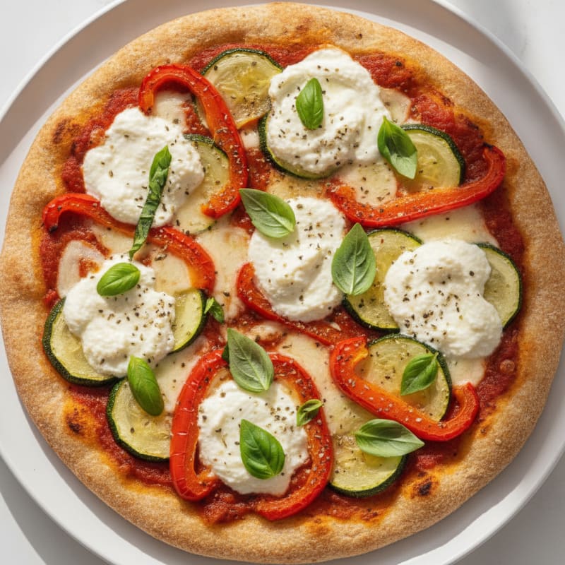 Roasted Vegetable and Ricotta Pizza