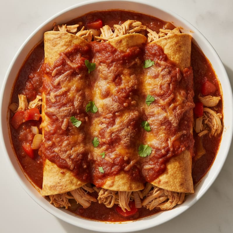 Chicken Enchiladas with Ranchero Sauce