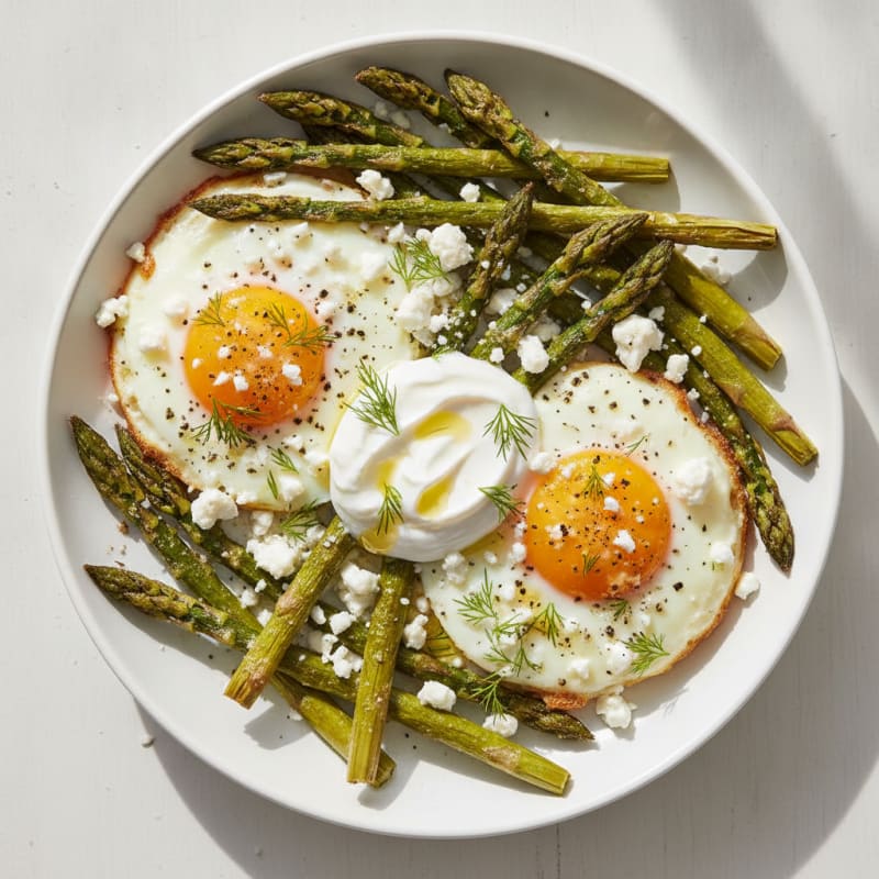 Baked Eggs with Roasted Asparagus