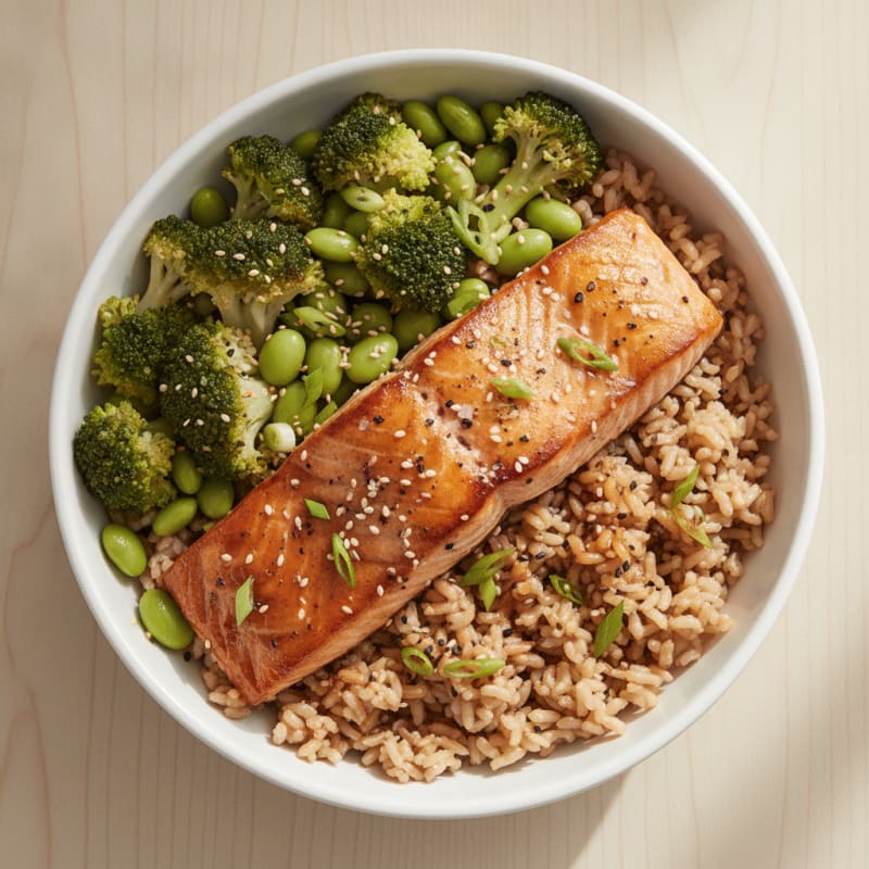 Soy-Glazed Salmon and Rice Bowl