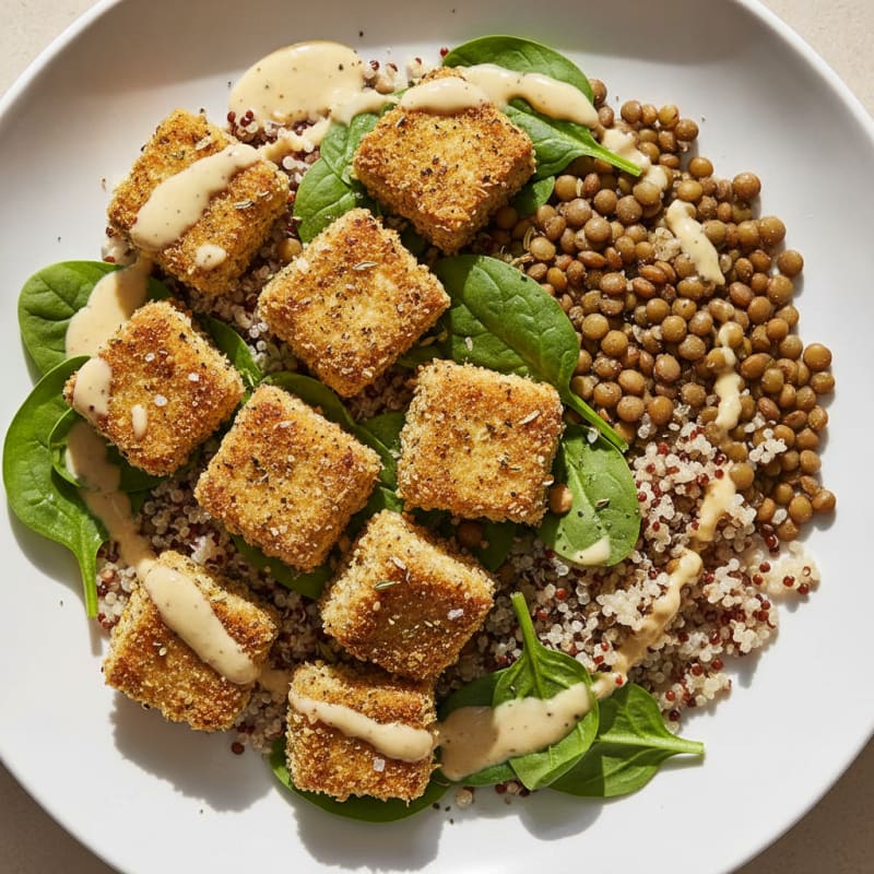 Baked Herb and Lentil Power Bowl