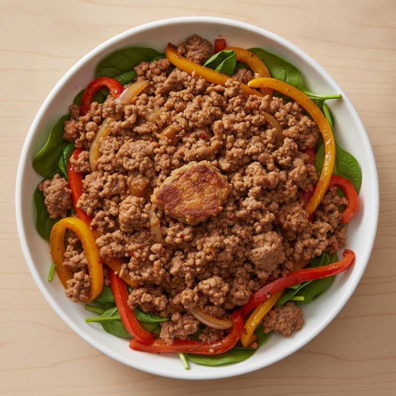 Taco Beef Bowl with Sautéed Peppers